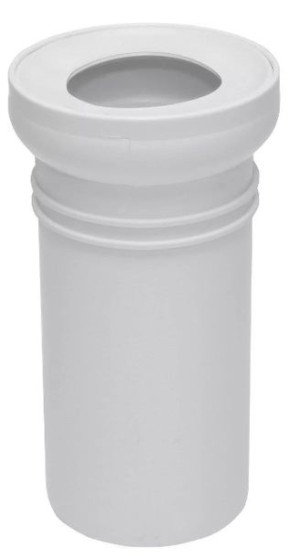 Długi traper biały przyłącze do miski WC 25 cm