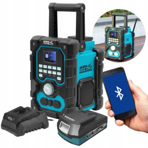 Dedra Radio Budowlane 18v Dab+/fm Bluetooth + 2ah
