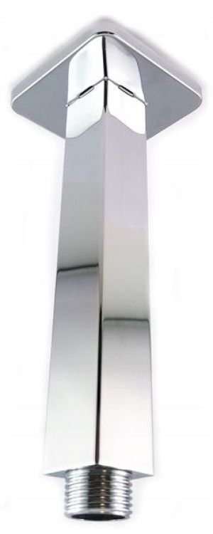 Ramię deszczownicy sufitowe 15 cm kwadratowe chrom