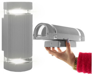 SREBRNA Lampa zewnętrzna kinkiet halogen 1szt