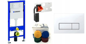 Geberit Stelaż Duofix Basic Delta Biały Fresh Disc