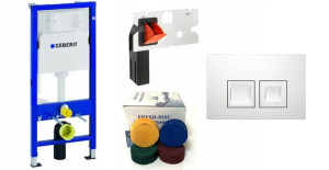 Geberit Stelaż Duofix Basic Delta Biały Fresh Disc