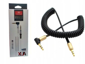 Kabel kątowy Aux mini jack 3.5mm biało złoty