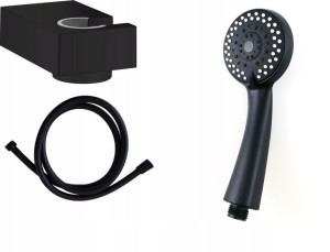 HANSGROHE uchwyt + wąż 200 + słuchawka CZARNY MAT