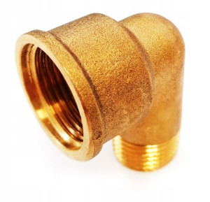 Kolanko redukcyjne 1 x 3/4" GW x GZ mosiądz
