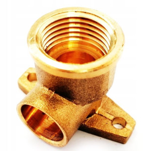 Kolano ścienne 22 mm x 1/2" GW mosiądz lut