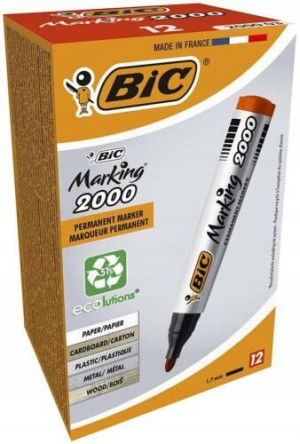 Marker permanentny BIC 2000 czerwony okr. 12 szt.