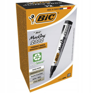 Marker permanentny BIC 2000 czarny okr. 12 szt.