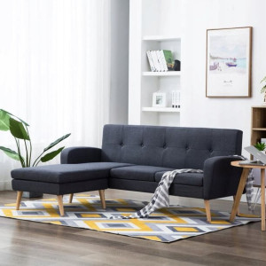 Lumarko Sofa w kształcie L, obita tkaniną, 186x136