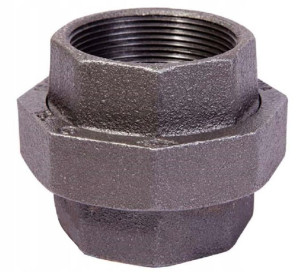 Śrubunek dwuzłączka prosty czarny 1 1/2"
