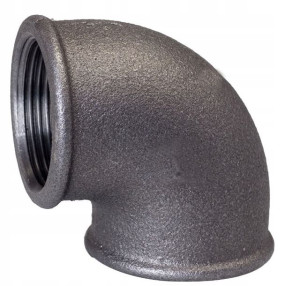 Kolano stalowe czarne 1 1/4" GW x GW