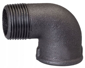Kolano stalowe czarne 1 1/4" GW x GZ