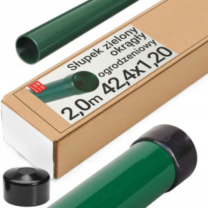 Słupek ogrodzeniowy fi42,4cm 1,2mm 200cm zielony