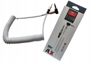 Kabel kątowy Aux mini jack 3.5mm wtyk ZŁOTY