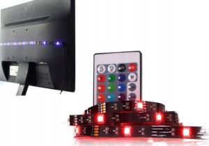 Taśma Ledowa Rgb Usb Z Pilotem 3m Podświetlanie