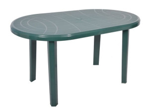 Duży Owalny Stół Ogrodowy Plastikowy Mocny 135x80 Zieleń Leśna