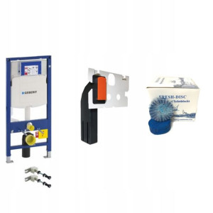 Stelaż GEBERIT UP320+kostkarka+12x fresh-disc blue