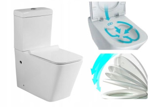 Kompakt Wc Bezrantowy T8003+deska Wolnoopad +mata