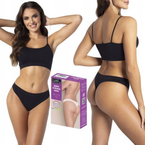 Majtki Gatta Mini String Nini bezszwowe czarne, XL