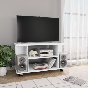 Lumarko Szafka pod TV z kółkami, biała, 80x40x40 c