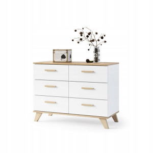 Komoda Scandi Styl Skandynawski 100cm Biała/wotan