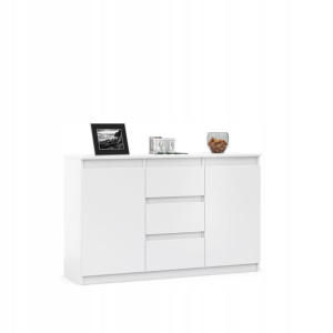 Nowoczesna Komoda Agata 120 x 35 x 75cm biały MAT