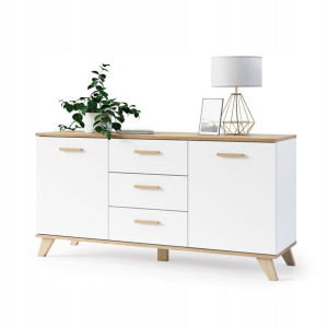 Komoda Scandi Styl Skandynawski 150cm Biała/wotan
