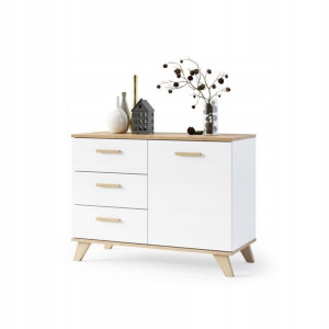 Komoda Scandi Styl Skandynawski 100cm Biała/wotan