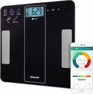 Waga łazienkowa fitnes Sencor SBS 8000BK BMI BMR Woda
