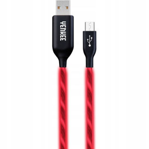 Kabel USB/Micro 1M Czerwony LED Yenkee YCU 231 RD