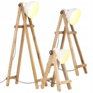 Lumarko Lampy podłogowe, 3 szt., białe, E27, lite