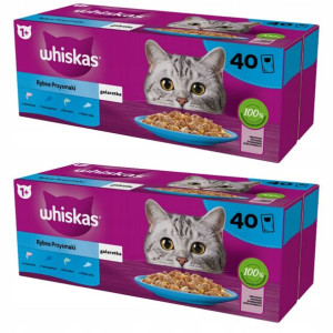 WHISKAS Smaki Rybne MIX SMAKÓW dla kota 80x85g