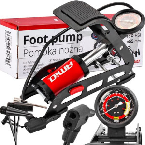 Pompka Nożna Samochodowa Manometr 11bar Metalowa