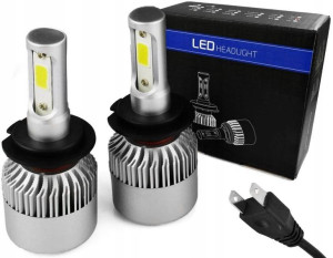 Żarówki LED H7 S2 72W COB MOCNE ZESTAW 16000 lm