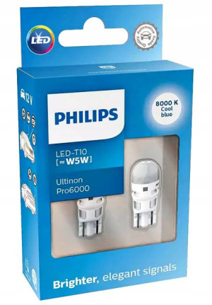 PHILIPS żarówki LED T10 W5W Ultinon Pro6000 8000K