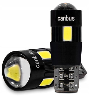 Żarówka 6 Led Canbus W5w T10 Żarówki Soczewka