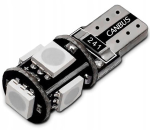 Żarówka 5 Led Canbus W5w T10 Niebieskie Mocne