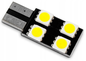Żarówka W5w T10 4 Led Canbus Żarówki Białe Mocne