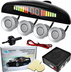 4 Czujniki Parkowania Cofania Led Lcd Parktronic