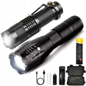 2x Mocna Latarka Taktyczna Led Zoom Survivalowa