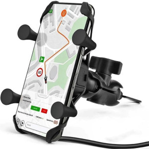 Motocyklowy Uchwyt X Na Telefon Z Ładowarka Usb