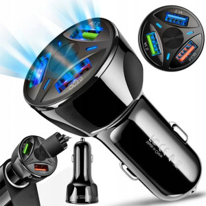 3a Ładowarka Samochodowa Usb Quick Charge 3.0 Led