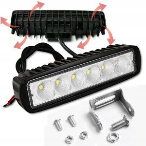 Lampa Robocza 18w Panel 6 Led Halogen 12v 24v