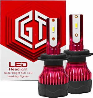 Led H7 Gt Cob +300% Żarówka Żarówki Komplet Mocne