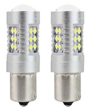 Żarówki LED cofania P21W 12/24V AMIO mocne