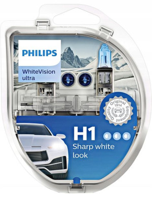 ŻARÓWKI H1 PHILIPS White Vision Ultra + 2szt W5W