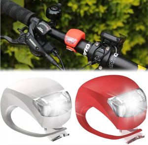 Lampki rowerowe zestaw silikonowe LED przód tył