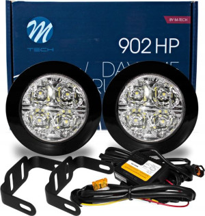 Lampy Do Jazdy Dziennej Okrągłe Automat 4 Smd Led