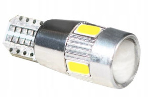 Żarówka W5w 6 Led 5630 Smd Soczewka Alu T10 Canbus