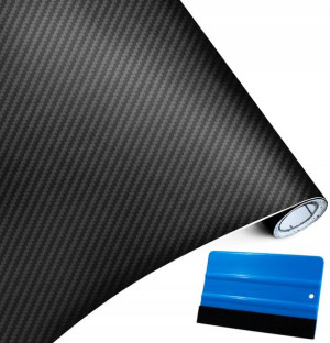 Czarna Folia Okleina 3d Karbon Carbon + Rakla